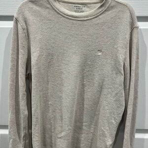 American Eagle Cream Waffle Knit Top